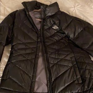 Women’s black puffy north face jacket, Size Large